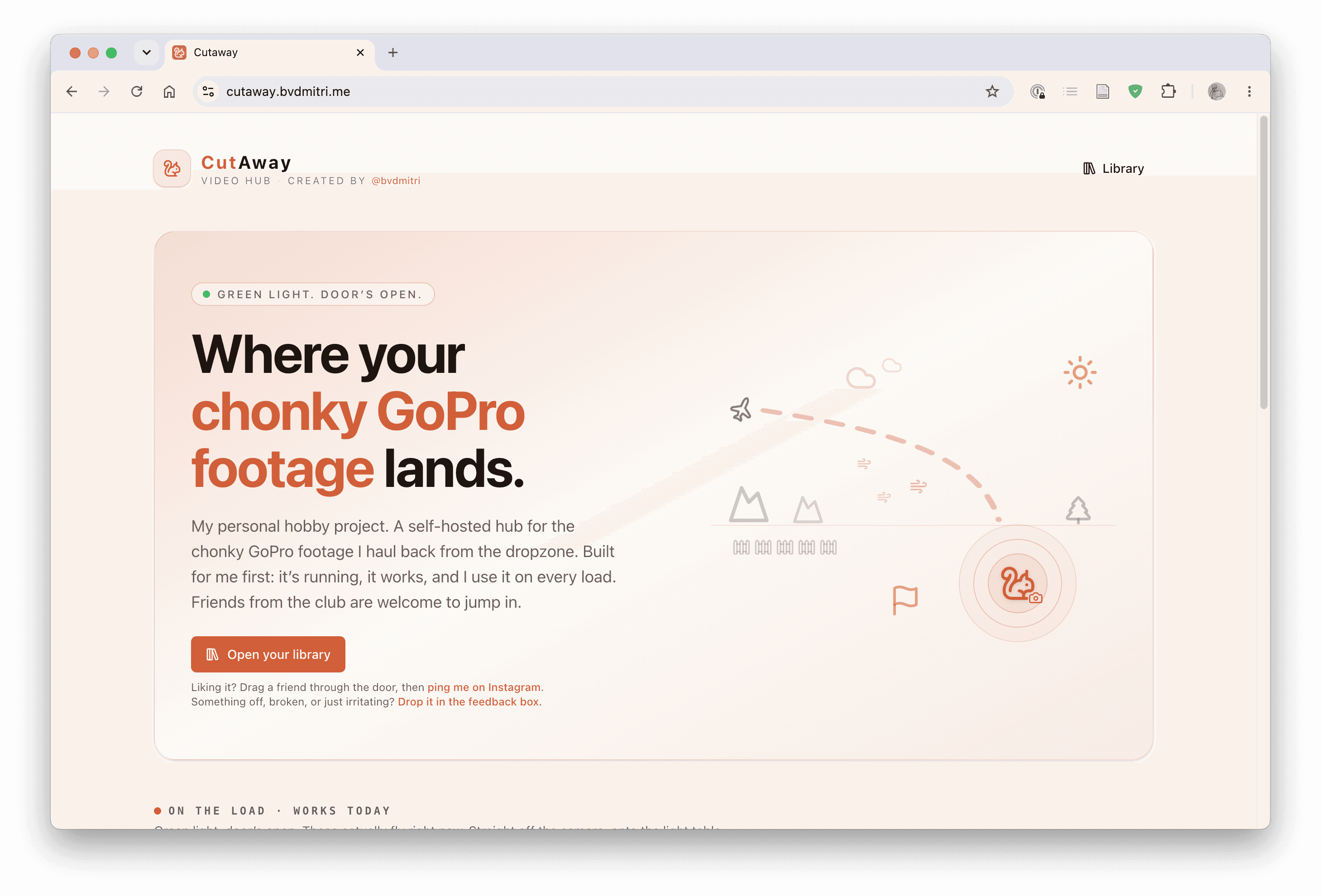 Cutaway landing page